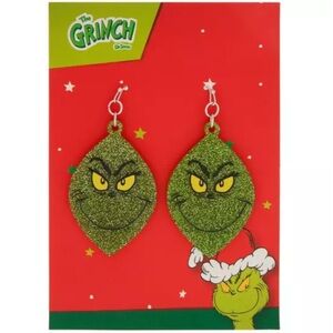 Dr. Seuss Grinch Green Glitter Earrings